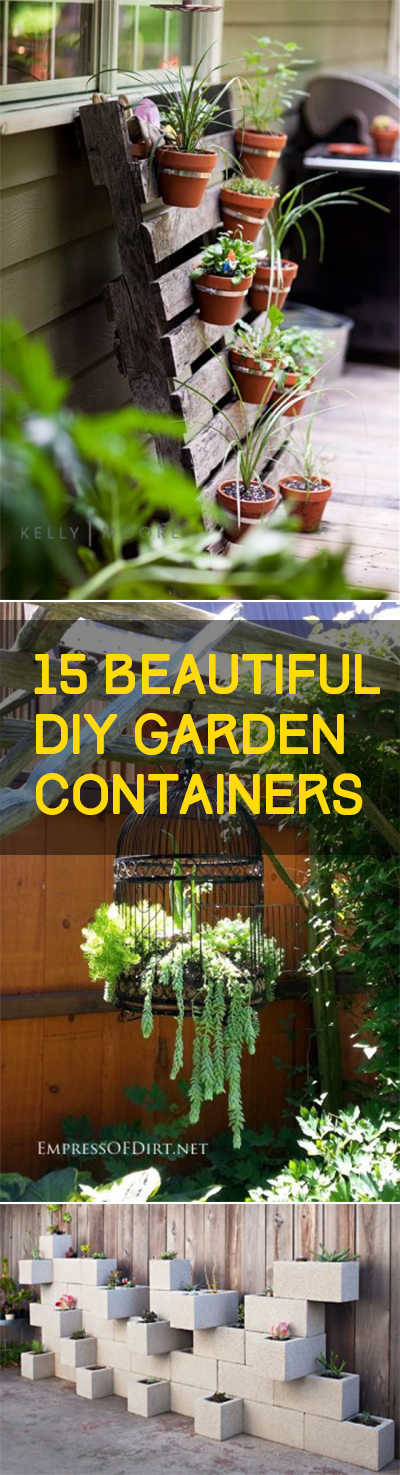 15 Beautiful DIY Garden Containers ~ Bless My Weeds