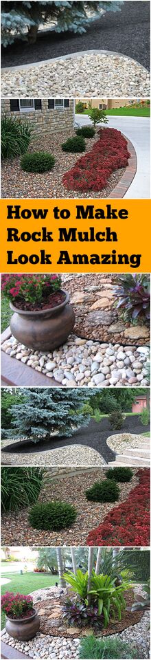 Rock mulch, landscaping with rock mulch, landscaping hacks, tips and tricks, gardening, gardening hacks, landscape and yard, outdoor living.