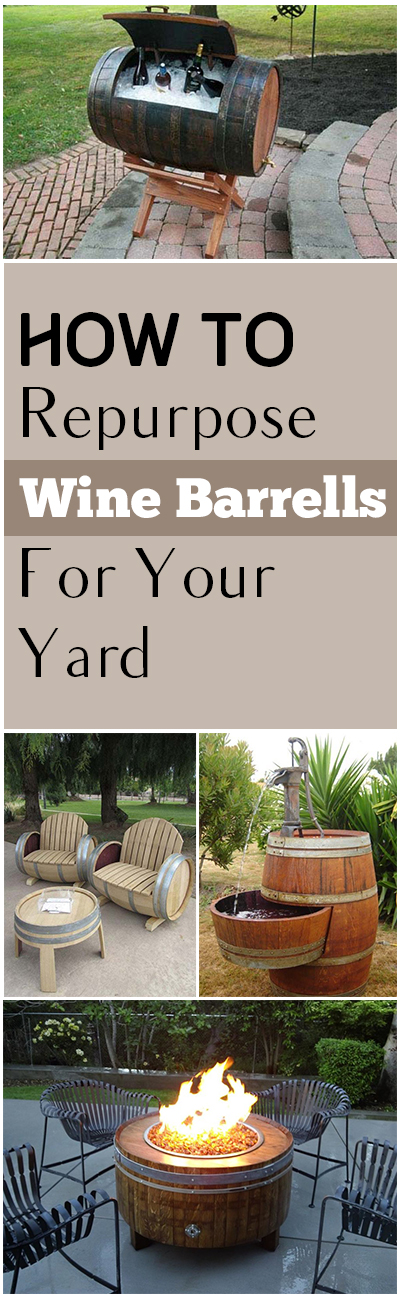 Wine barrels, things to do with wine barrels, DIY wine barrel projects, repurpose projects, popular pin, yard and landscaping, outdoor entertainment, outdoor decor, DIY outdoor decor.