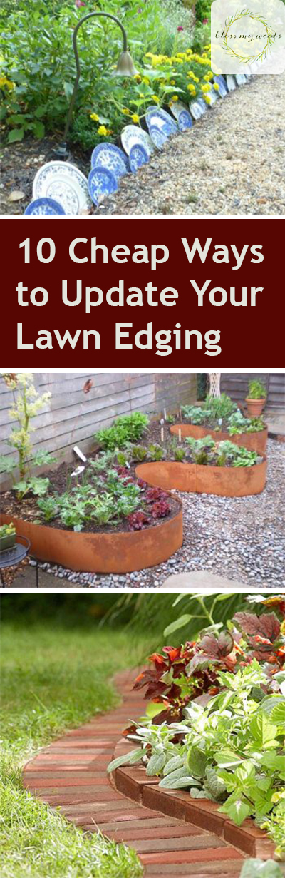 10 Cheap Ways to Update Your Lawn Edging ~ Bless My Weeds