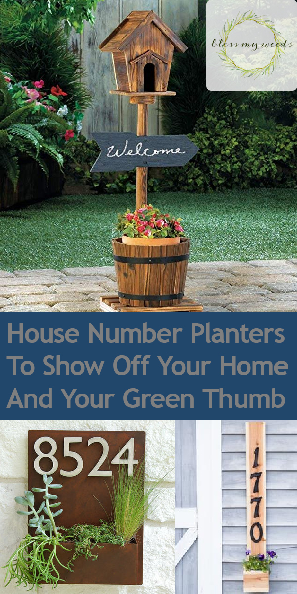 house number planter | planters | house numbers | gardening | decor | house