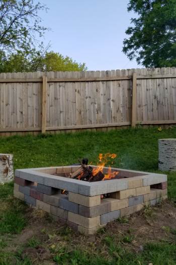 square backyard fire pit