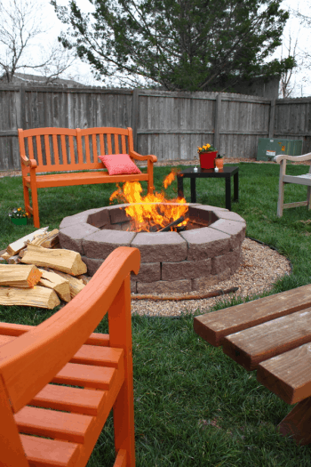 square backyard fire pit