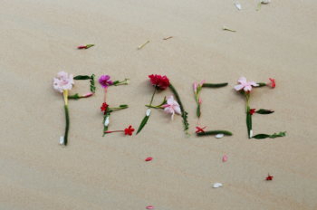 Star-Shaped Flowers Spelling Peace